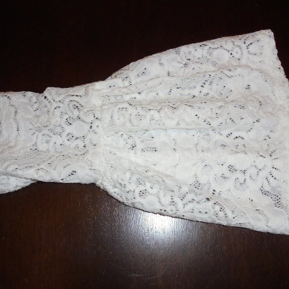 Dress Lace SMALL Cream color Long Sleeve Special Occasion Holiday Wedding - Picture 7 of 11